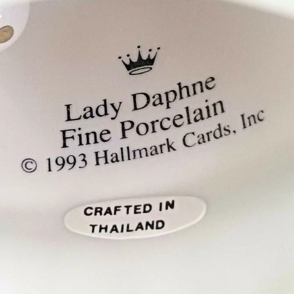 Vintage 1993 Lady Daphine Hallmark Cards Christmas Ornament Porcelain Bell